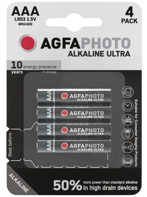 AgfaPhoto Ultra Alkáli Mikro Elem AAA B4