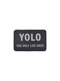 Yolo - You Only Live Once - Fekete 3D Felvarró